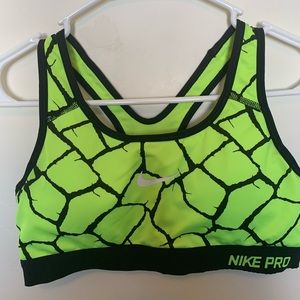 Nike Pro Neon Yellow Crossback Sports Bra